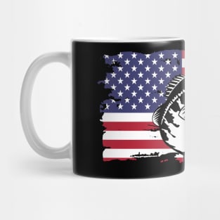 Fish American flag Shirt Patriotic Fishing 4th of July Tank Top Mug